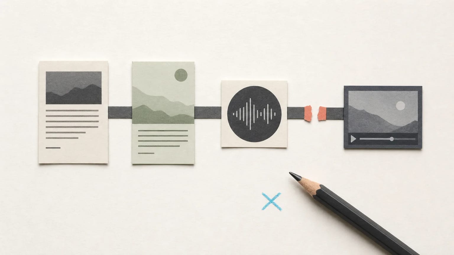 A publishing workflow evolving from connected tasks into a reviewed learning system